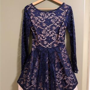 Windsor Navy and Cream Lace Dress